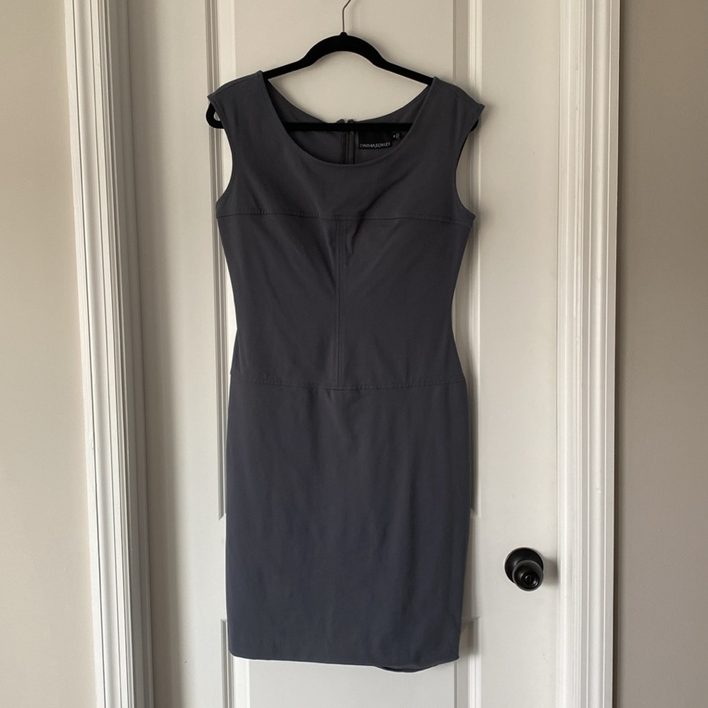Grey stretchy dress.